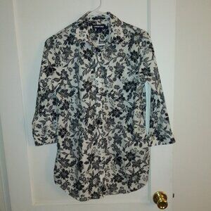Lands End Misses Floral Blouse size 6